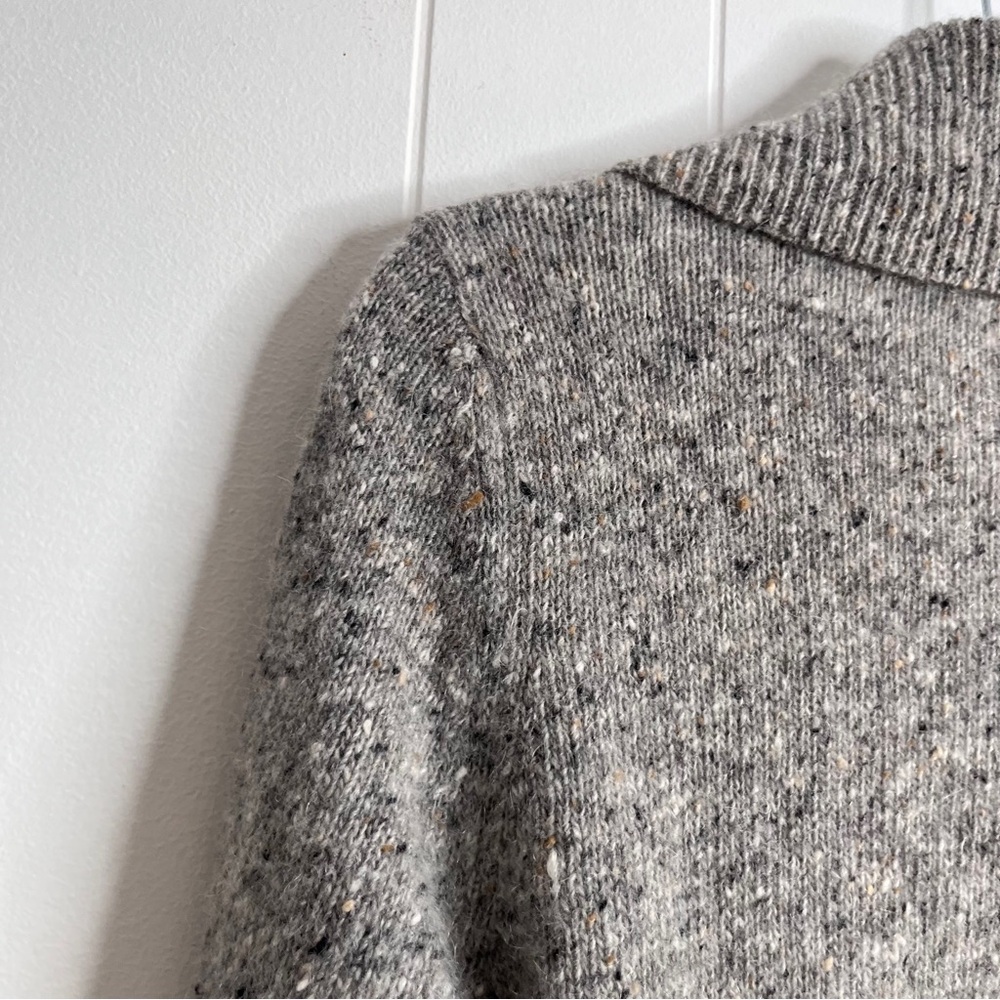 Eileen Fisher Wool Mohair Open Front Cardigan Sweater Shawl Collar Soft Gray S - Picture 5 of 9